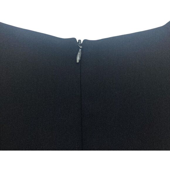 Virgo Dress 6P Petite Black Scallop Neck Sheath Cap Sleeve Cocktail Bodycon ✨ - Picture 9 of 14